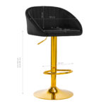 4Rico Bar Hocker Qs-B16G Noir Velours 5