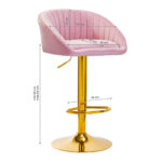 4Rico Bar Hocker Qs-B16G Velours Rose 5