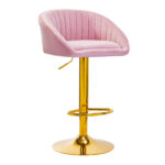 4Rico Bar Hocker Qs-B16G Velours Rose