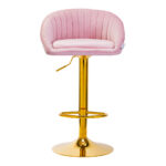 4Rico Bar Hocker Qs-B16G Velours Rose 1