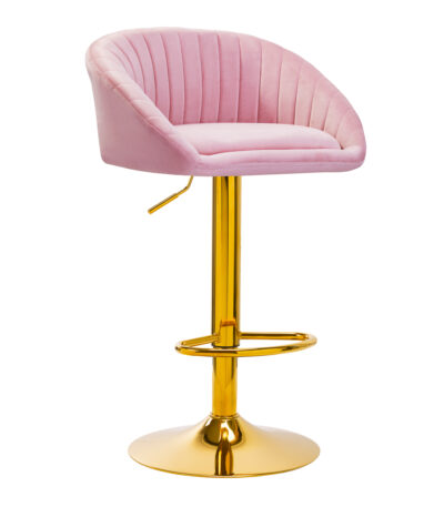 4Rico Bar Hocker Qs-B16G Velours Rose