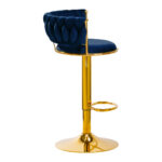 4Rico Bar Hocker Qs-B313A Velours Bleu Marine 1