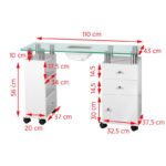 Bureau En Verre Avec Absorbeur 013B, Blanc – Image 2