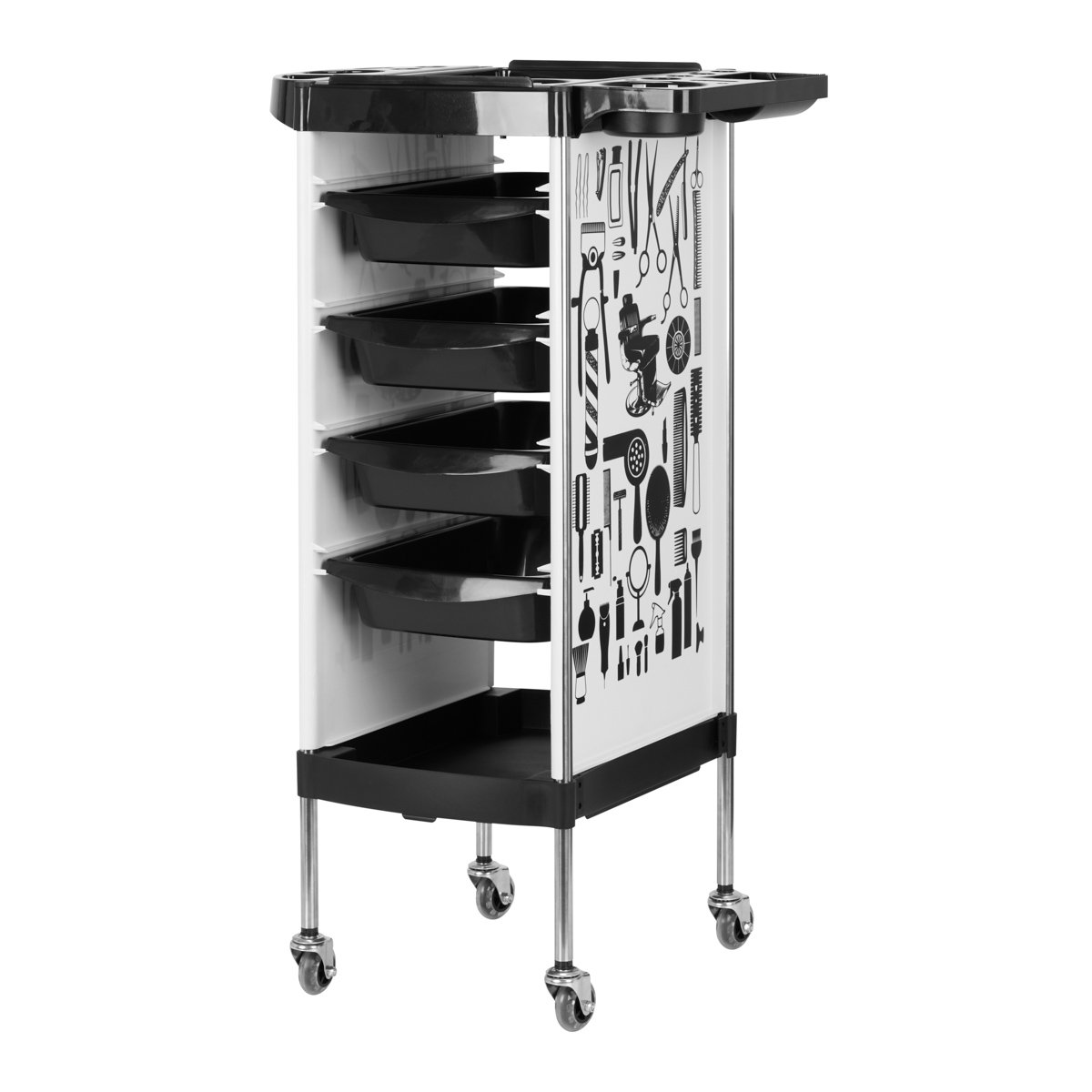 Chariot De Coiffure Gabbiano X11-9 Graphismes Blancs Chariot De Coiffure Gabbiano X11-9 Graphismes Blancs