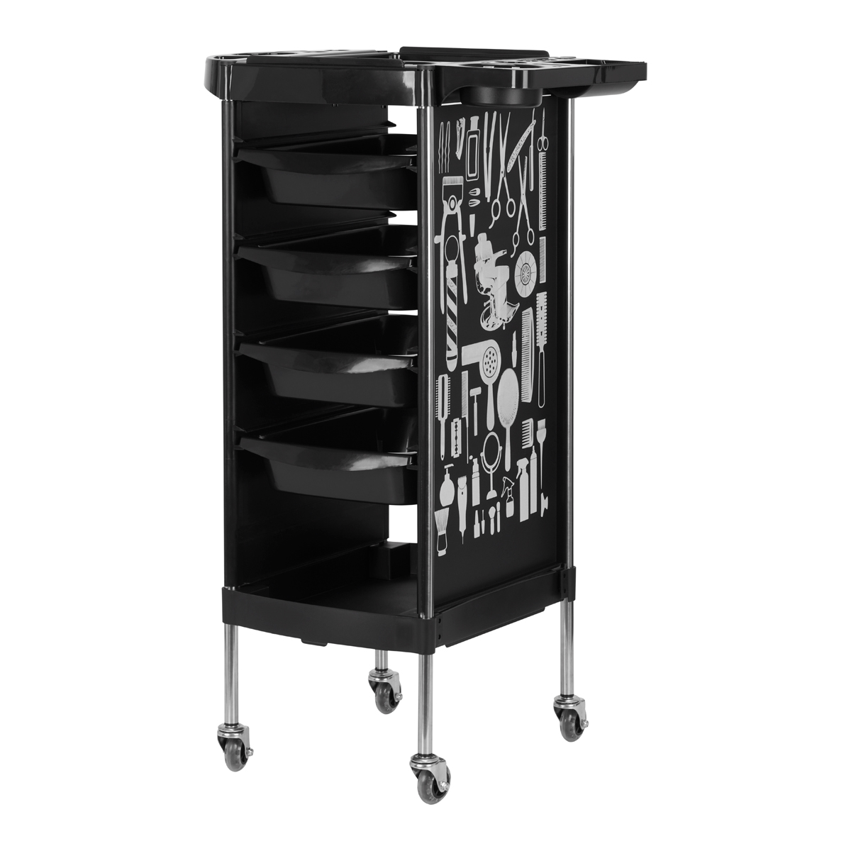 Chariot De Coiffure Gabbiano X11-9 Graphismes Noirs Chariot De Coiffure Gabbiano X11-9 Graphismes Noirs