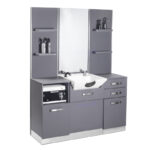 Console De Coiffure Gabbiano Avec Lavabo B085 Gris