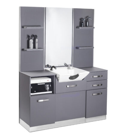 Console De Coiffure Gabbiano Avec Lavabo B085 Gris