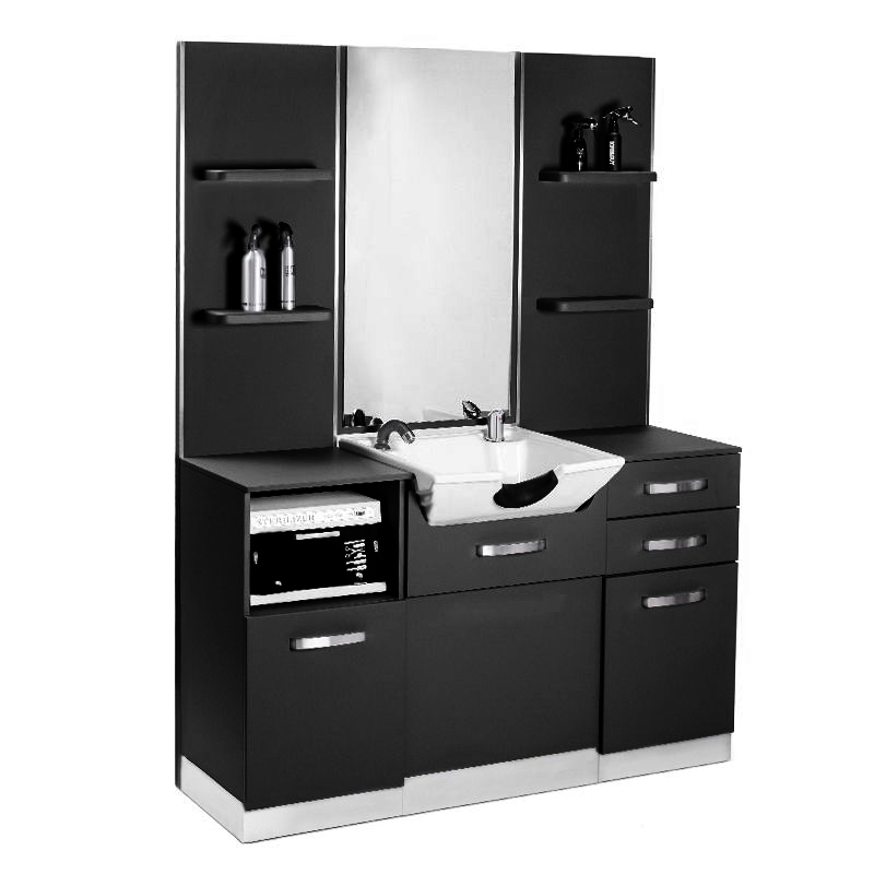 Console De Coiffure Gabbiano B085 Avec Lavabo Noir Console De Coiffure Gabbiano B085 Avec Lavabo Noir