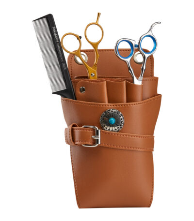Étui De Ceinture Pour Ciseaux À Cheveux T14 Marron