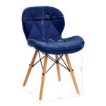 Fauteuil Cosmétique 4Rico Qs-186 En Velours Bleu Marine 8
