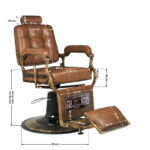 Fauteuil De Barbier Gabbiano Boss En Cuir Vieilli Marron Clair 7