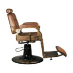 Fauteuil De Barbier Gabbiano Boss En Cuir Vieilli Marron Clair 3