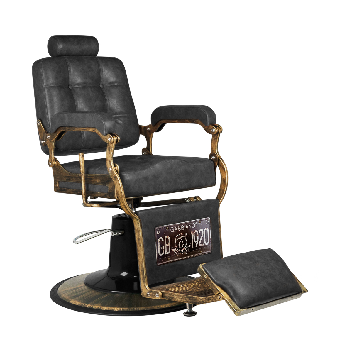 Fauteuil De Barbier Gabbiano Boss Hd Old Leather Noir Fauteuil De Barbier Gabbiano Boss Hd Old Leather Noir