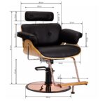 Fauteuil De Barbier Gabbiano Florence Avec Appui-Tête Noir Réglable 11