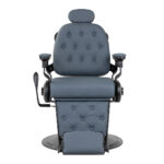 Fauteuil De Barbier Gabbiano Francesco En Graphite Avec Cadre Noir Brossé 1