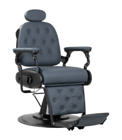 Fauteuil De Barbier Gabbiano Francesco En Graphite Avec Cadre Noir Brossé