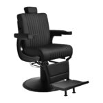 Fauteuil De Barbier Gabbiano Levi Avec Structure Noire Et Dossier Sans Coutures.