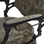 Fauteuil De Barbier Président Vieux Cuir Vert 15