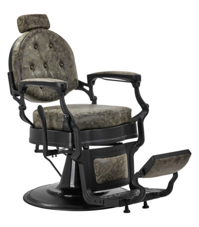 Fauteuil De Barbier Président Vieux Cuir Vert