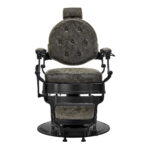 Fauteuil De Barbier Président Vieux Cuir Vert 3