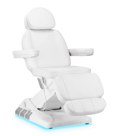 Fauteuil De Coiffure Électrique Sillon Luxury 3 Moteurs Blanc Avec Commande Au Pied