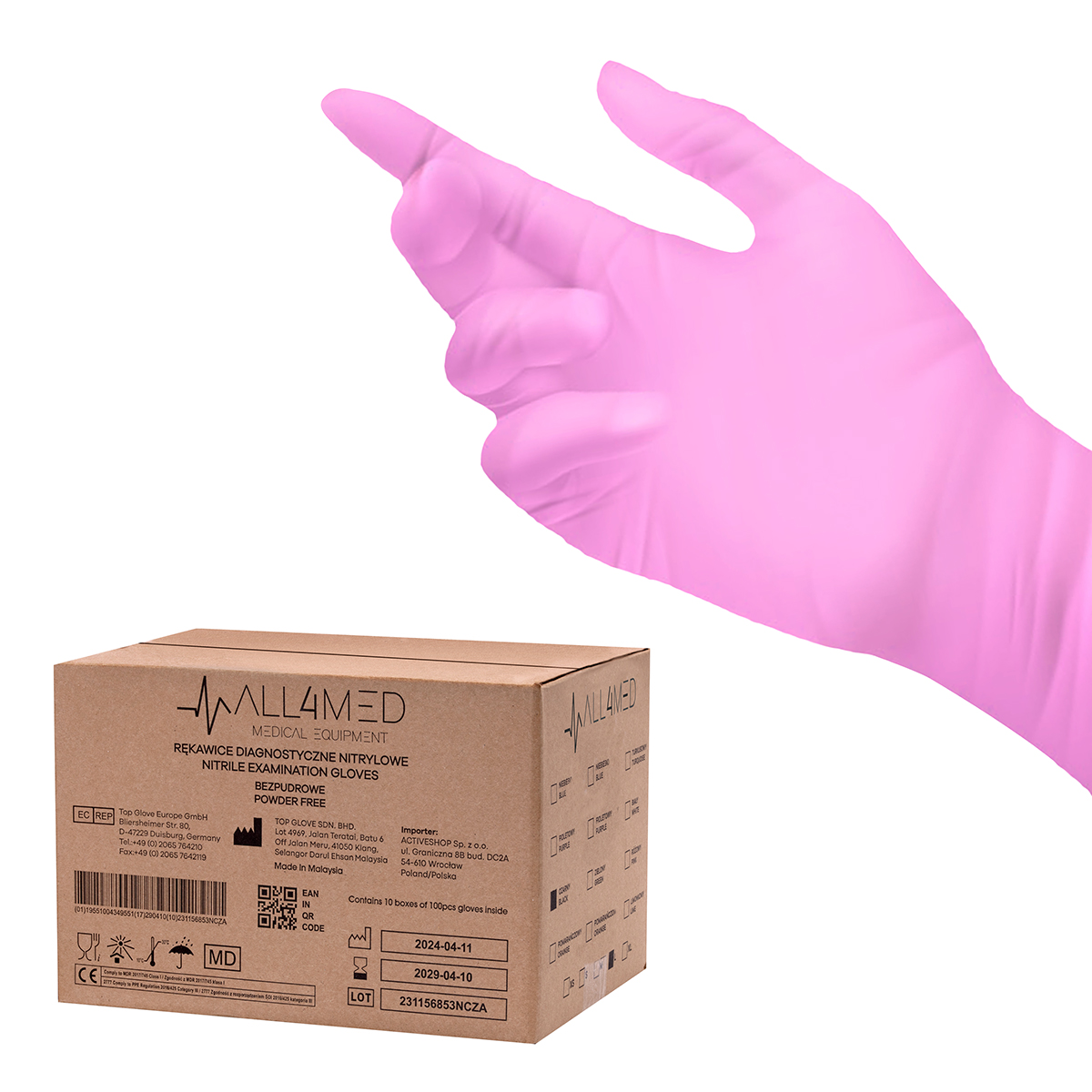 Gants De Diagnostic Jetables En Nitrile All4Med Roses Gants De Diagnostic Jetables En Nitrile All4Med Roses