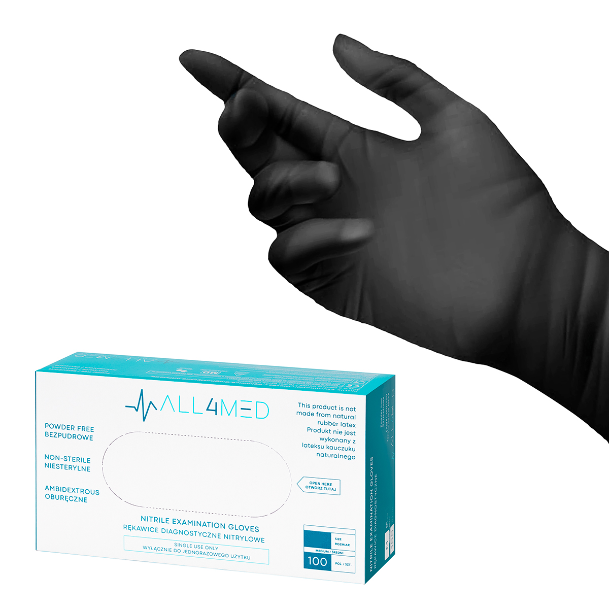 Gants De Diagnostic Jetables En Nitrile Noir All4Med Gants De Diagnostic Jetables En Nitrile Noir All4Med