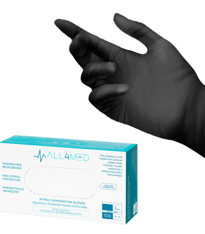 Gants De Diagnostic Jetables En Nitrile Noirs All4Med