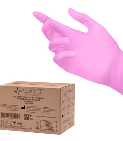Gants De Diagnostic Jetables En Nitrile Rose All4Med