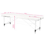 Table De Massage Confort En Aluminium À 3 Sections, Blanche – Image 8
