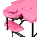 Table De Massage Pliante En Aluminium Activ Fizjo Confort 2 Segments Rose Et Noir 2