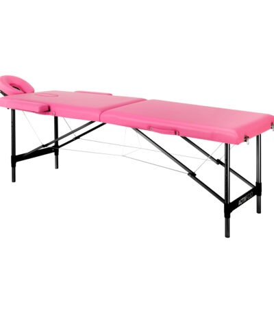 Table De Massage Pliante En Aluminium Activ Fizjo Confort 2 Segments Rose Et Noir