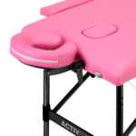 Table De Massage Pliante En Aluminium Activ Fizjo Confort 2 Segments Rose Et Noir 3