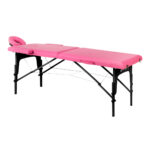 Table De Massage Pliante En Bois Activ Fizjo Confort 2 Segments Rose Et Noir