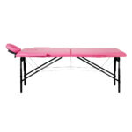 Table De Massage Pliante En Bois Activ Fizjo Confort 2 Segments Rose Et Noir 1
