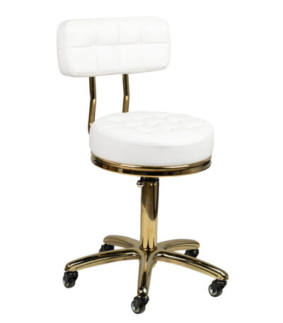 Tabouret Cosmétique Doré Am-961 Blanc