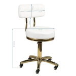 Tabouret Cosmétique Doré Am-961 Blanc 4