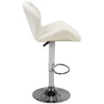 Tabouret De Bar M01 Matelassé Réglable Blanc 1