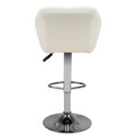 Tabouret De Bar M01 Matelassé Réglable Blanc 2