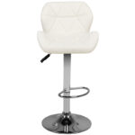Tabouret De Bar M01 Matelassé Réglable Blanc 3