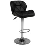 Tabouret De Bar M01 Matelassé Réglable Noir