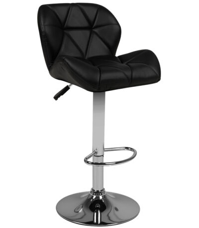 Tabouret De Bar M01 Matelassé Réglable Noir