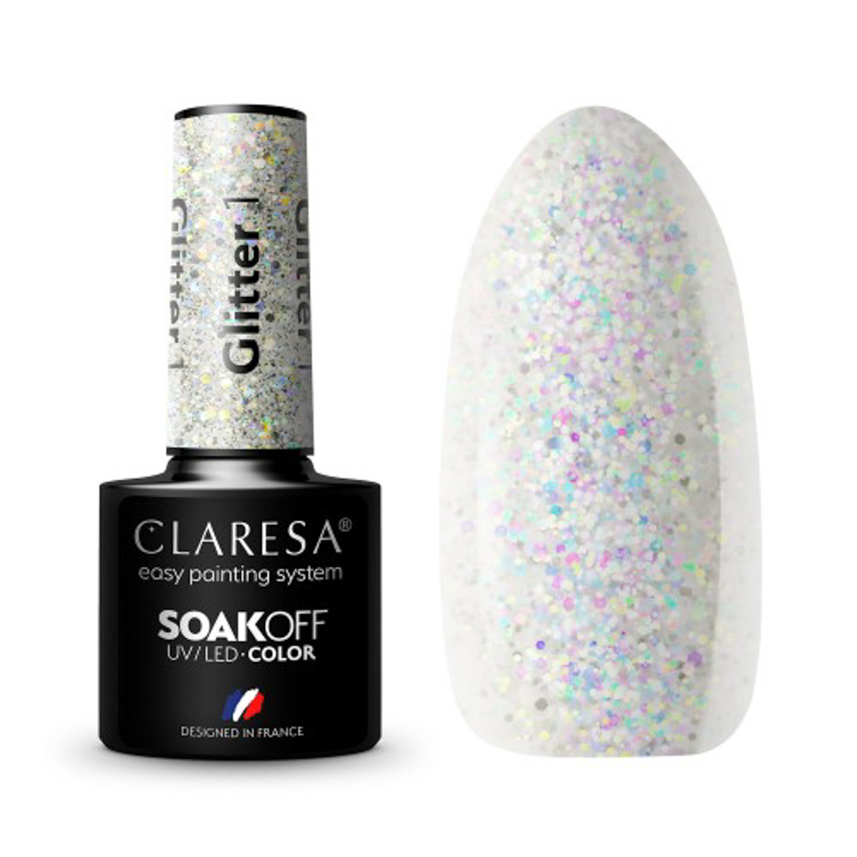 Vernis À Ongles Hybride Claresa À Paillettes 1 - 5 G Vernis À Ongles Hybride Claresa À Paillettes 1 - 5 G